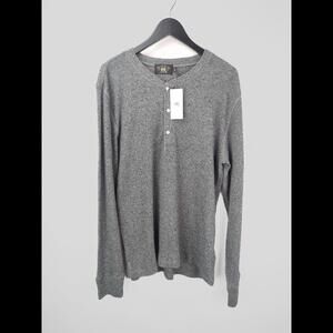 [SOLD] NWT DOUBLE RL RRL Men's Sz XL Grey Cotton Henley Long Sleeve RALPH LAUREN